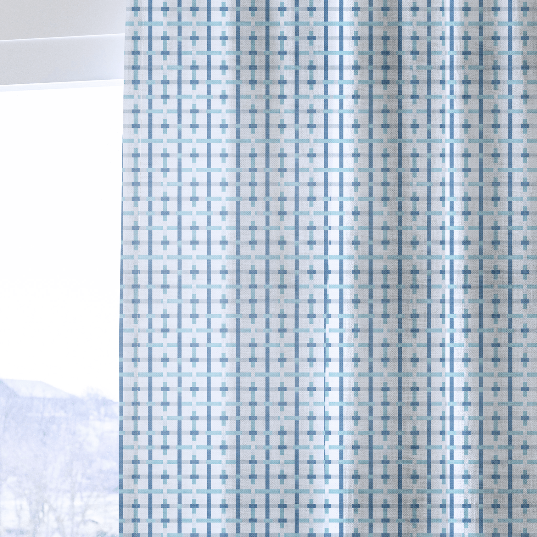 Kamden Blue - Curtain Panel - The Drapery