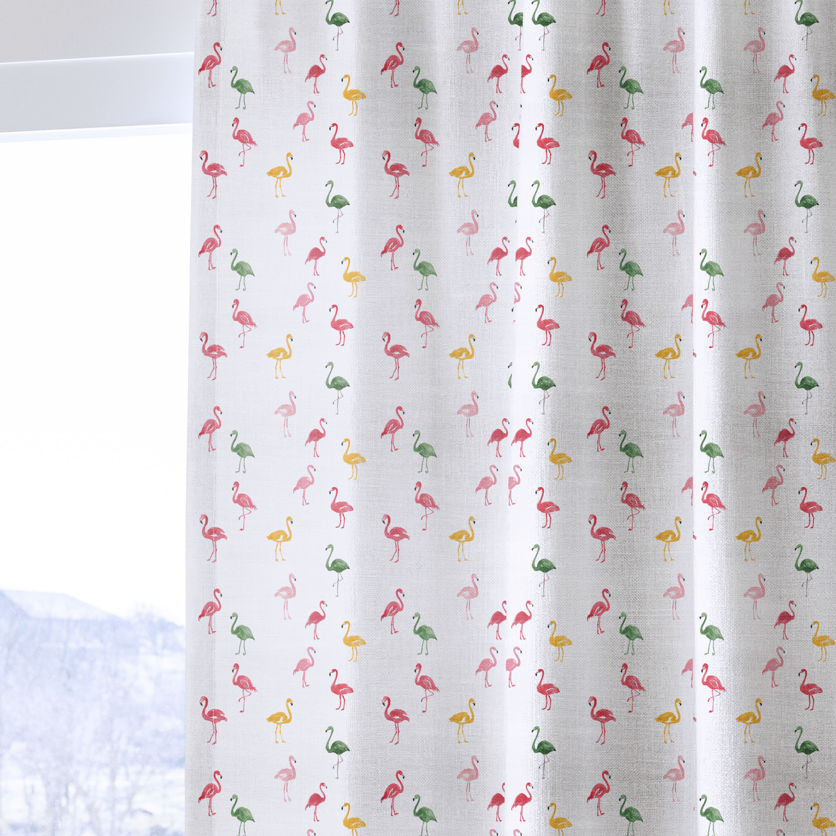 Keese Flamingo - Curtain Panel - The Drapery