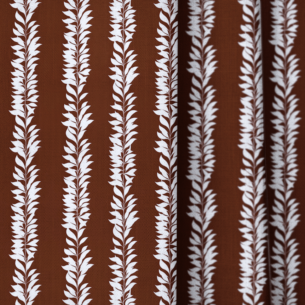 Leaf By Leaf - Chocolate - Curtain Panel - The Drapery