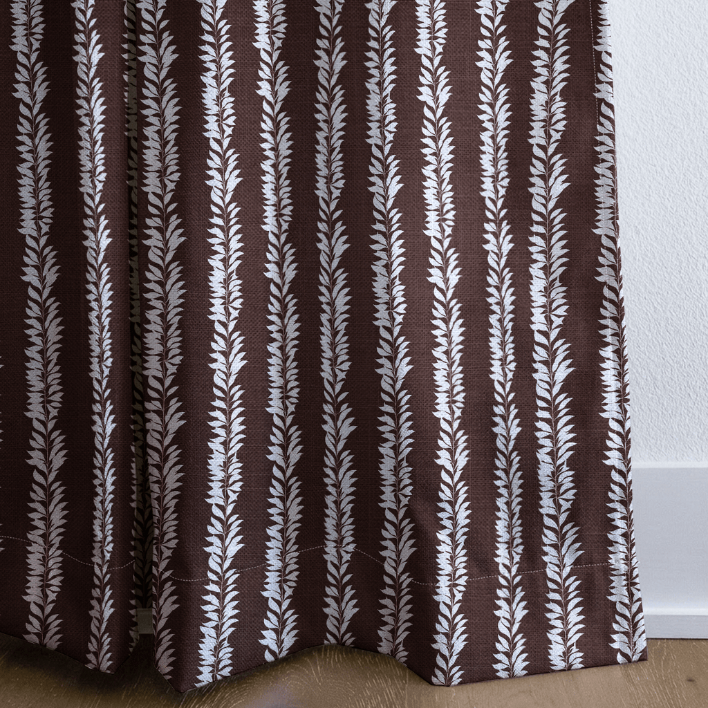Leaf By Leaf - Chocolate - Curtain Panel - The Drapery