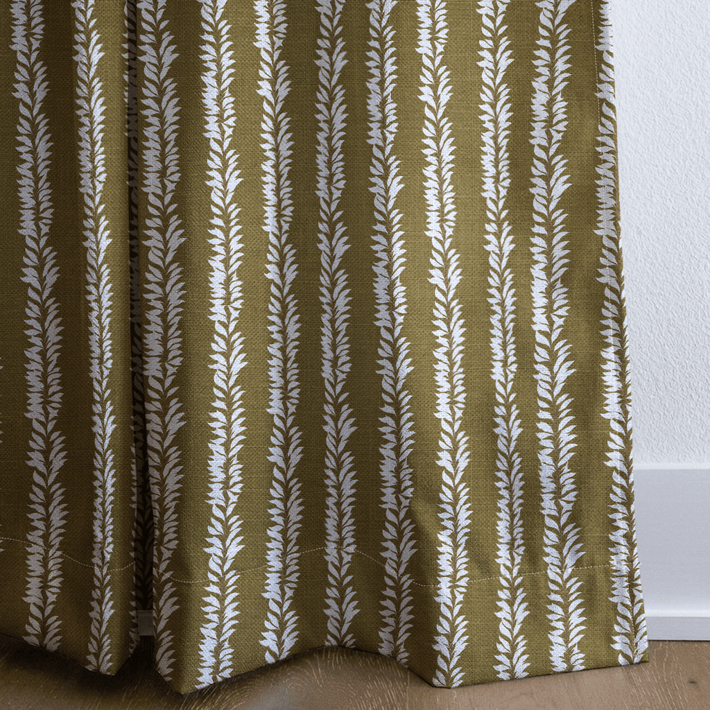 Leaf By Leaf - Golden Olive - Curtain Panel - The Drapery