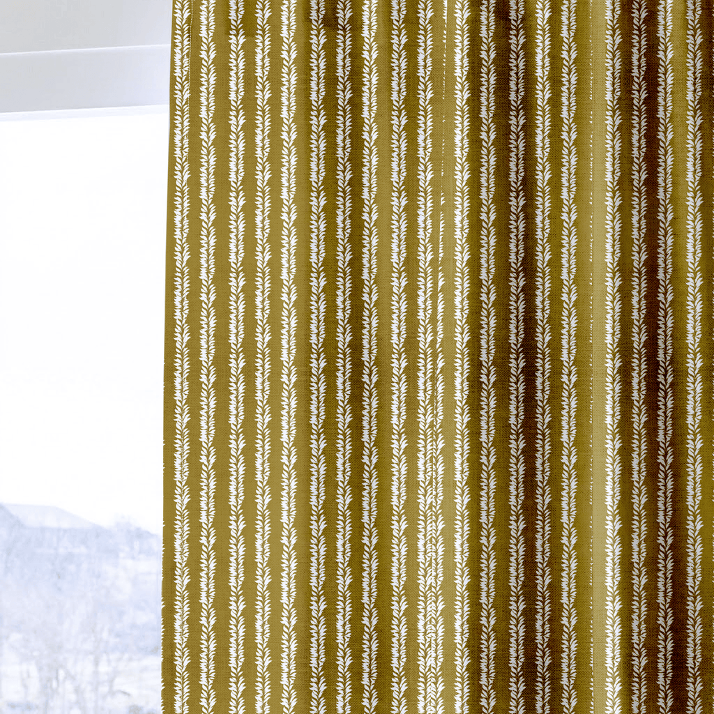 Leaf By Leaf - Golden Olive - Curtain Panel - The Drapery