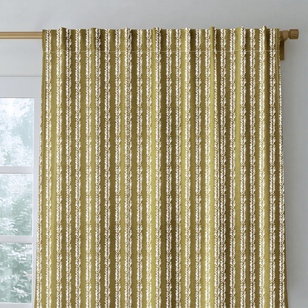 Leaf By Leaf - Golden Olive - Curtain Panel - The Drapery
