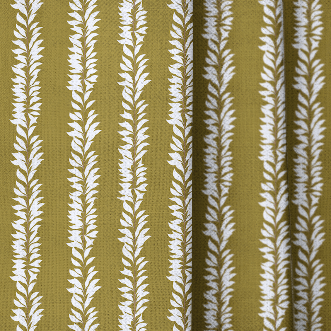 Leaf By Leaf - Golden Olive - Curtain Panel - The Drapery