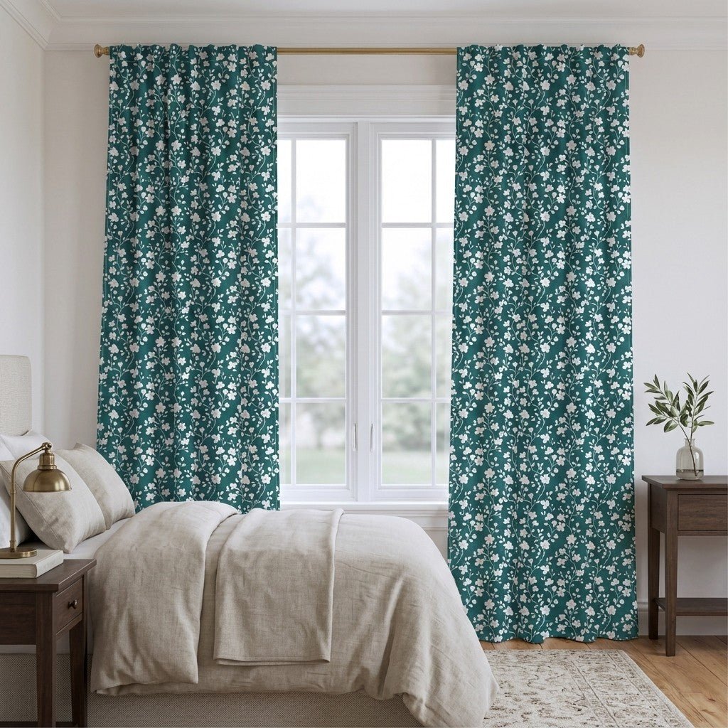 Leigh Blooms - Curtain Panel - The Drapery