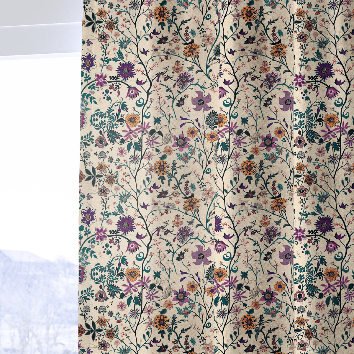 Liddy Jo Floral - Curtain Panel - The Drapery