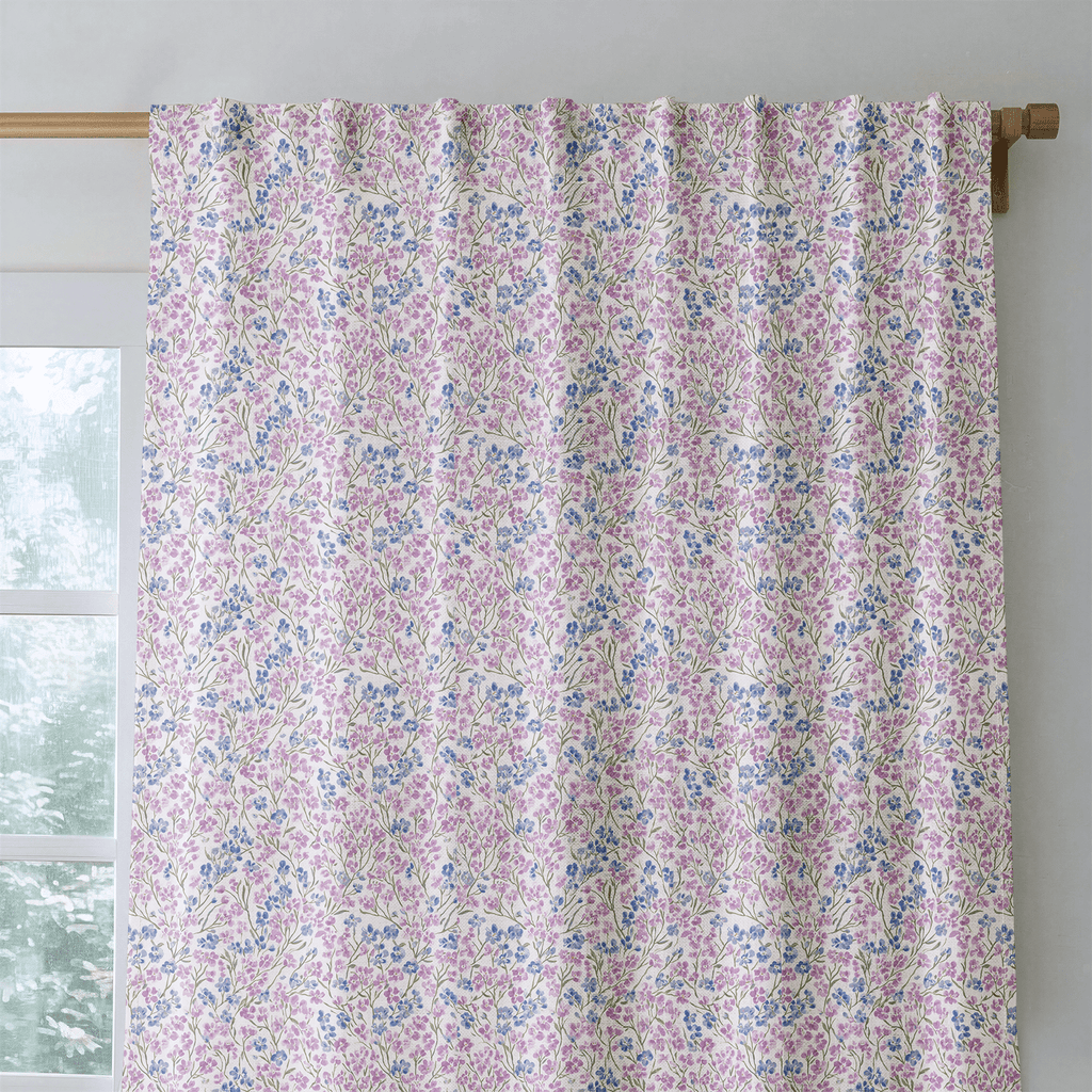 Lilac Meadow - Curtain Panel - The Drapery