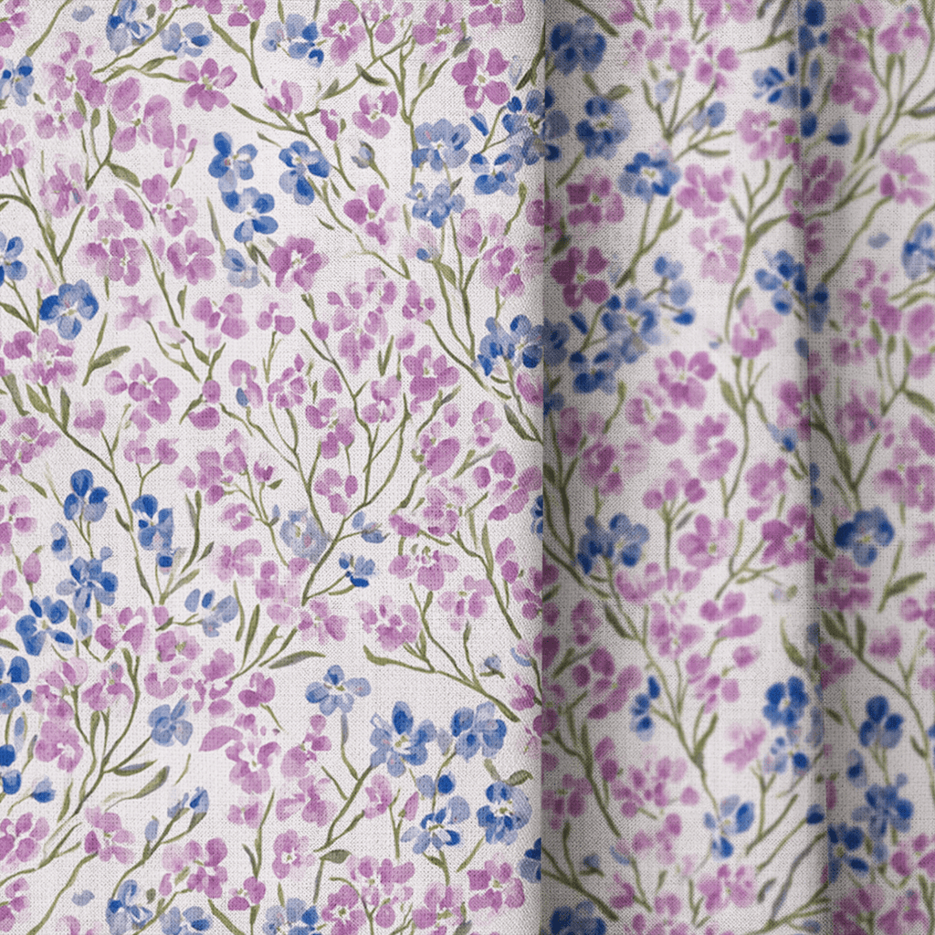 Lilac Meadow - Curtain Panel - The Drapery
