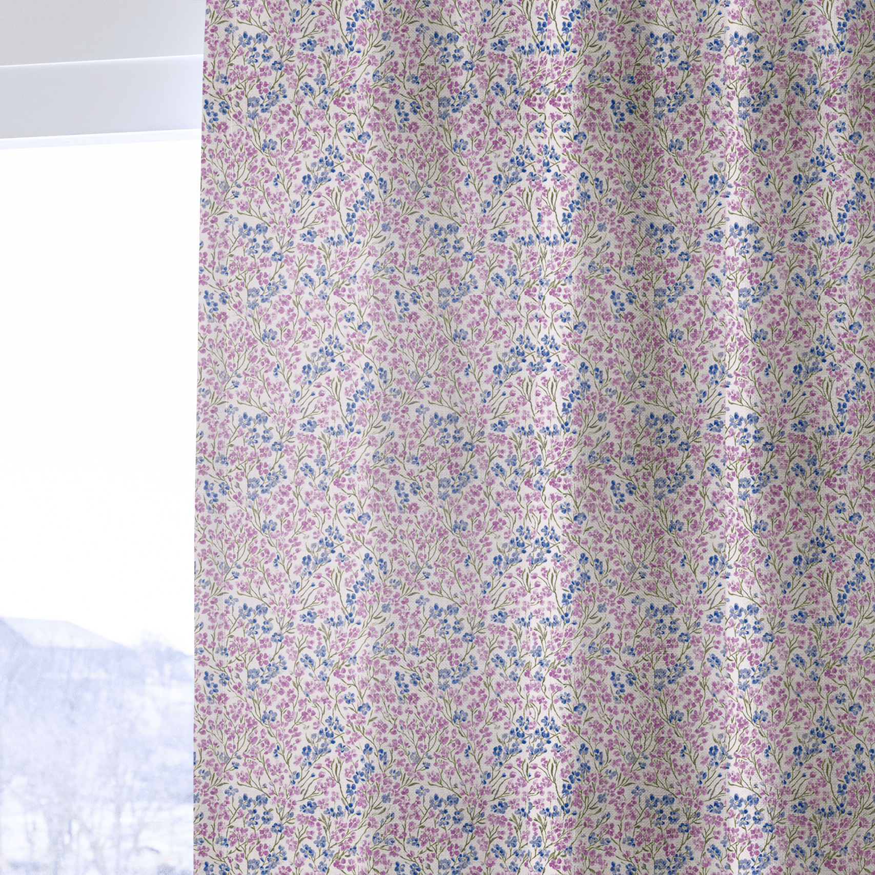 Lilac Meadow - Curtain Panel - The Drapery