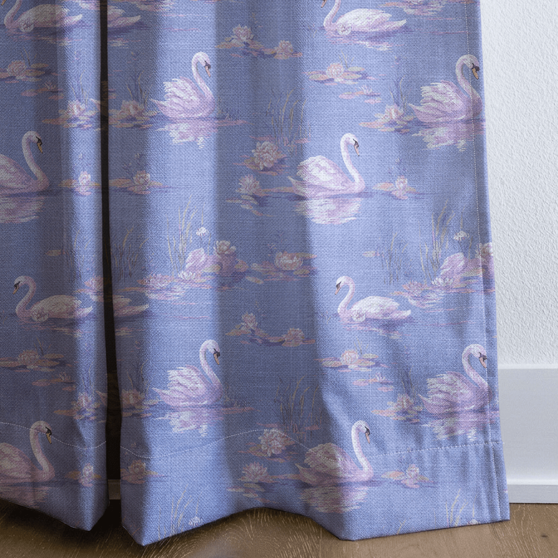 Lilac Swans - Curtain Panel - The Drapery