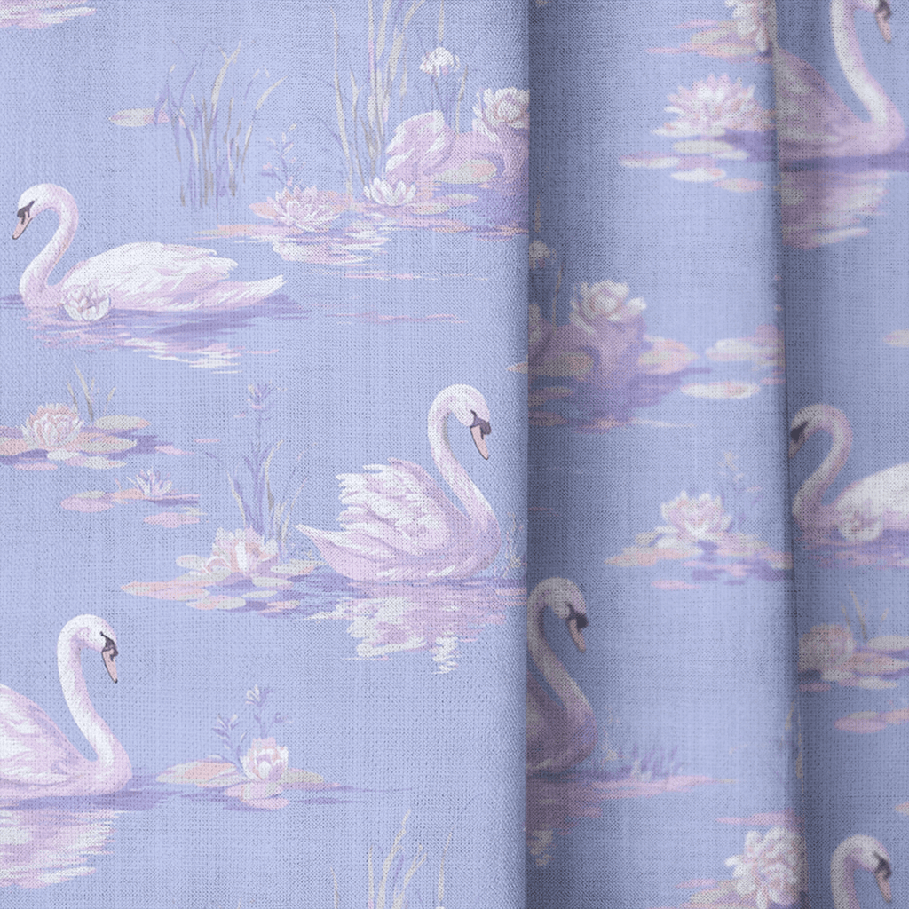Lilac Swans - Curtain Panel - The Drapery