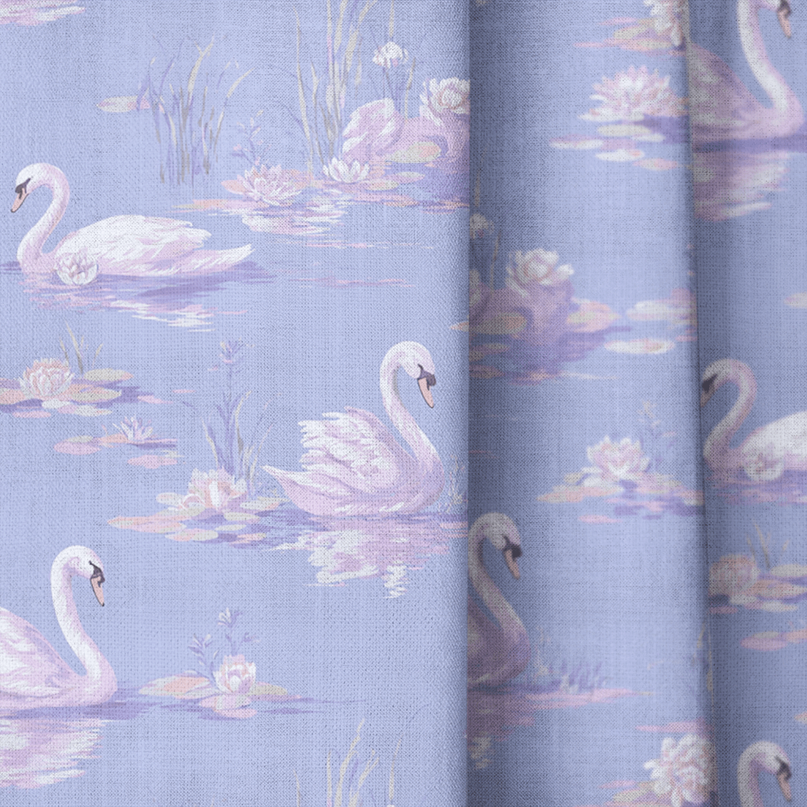 Lilac Swans - Curtain Panel - The Drapery