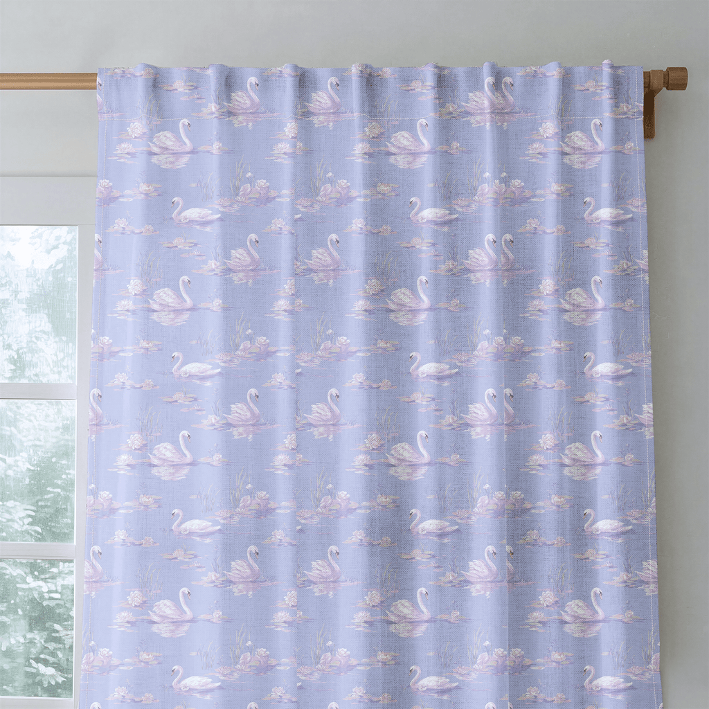 Lilac Swans - Curtain Panel - The Drapery