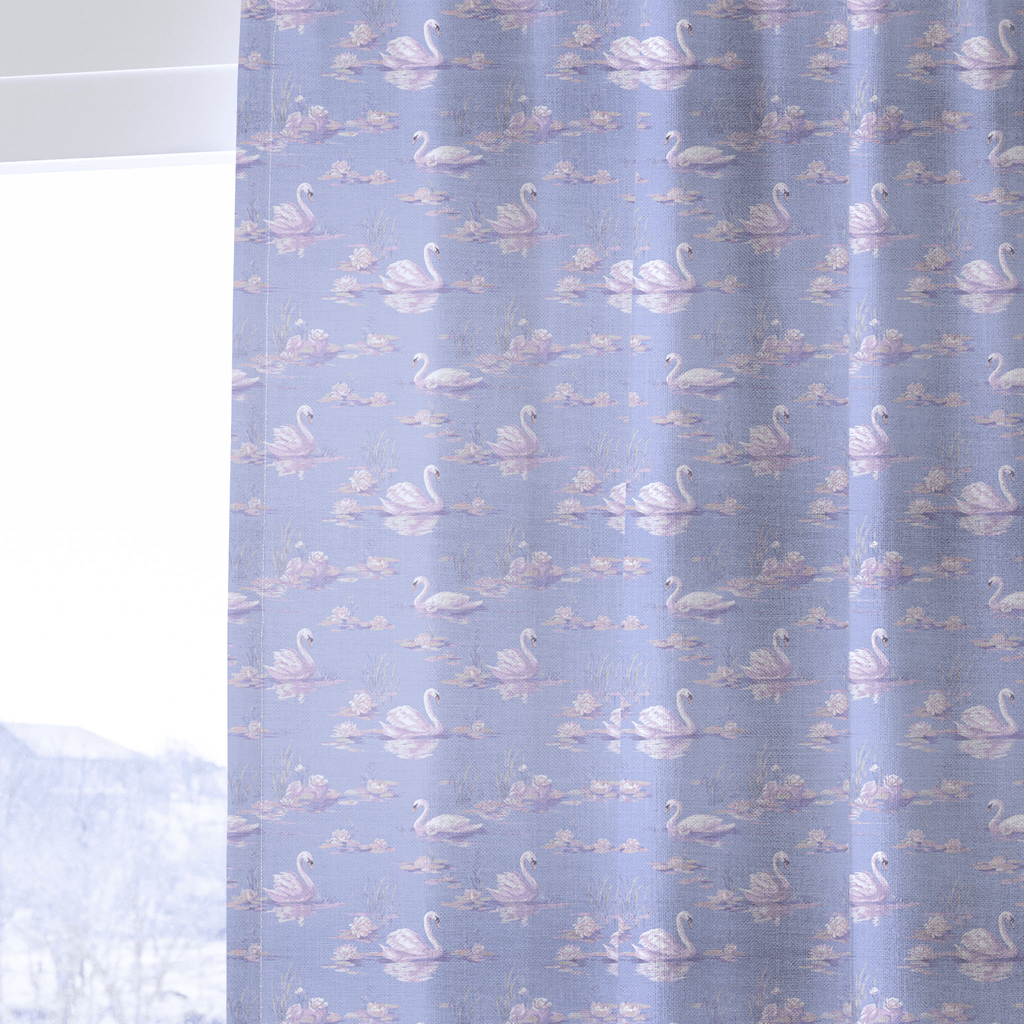 Lilac Swans - Curtain Panel - The Drapery