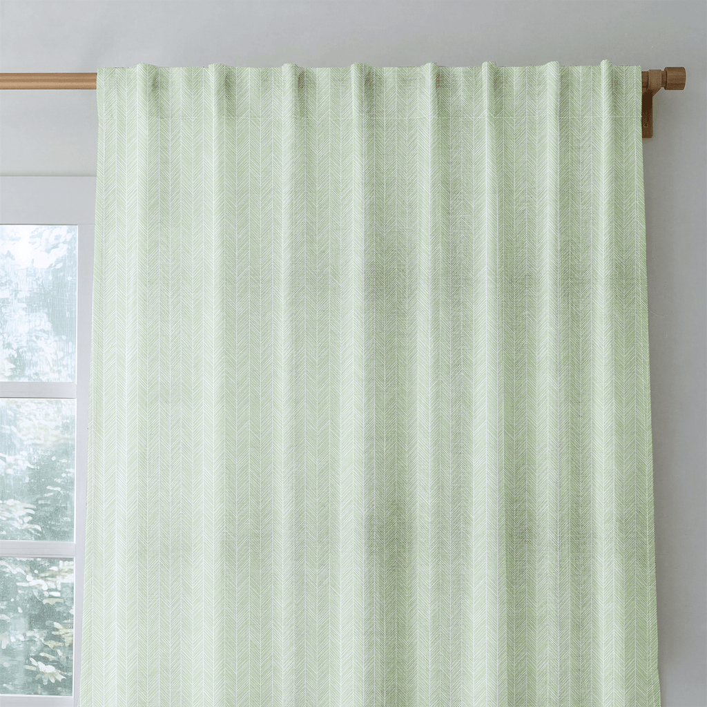 Lime Chevron - Curtain Panel - The Drapery