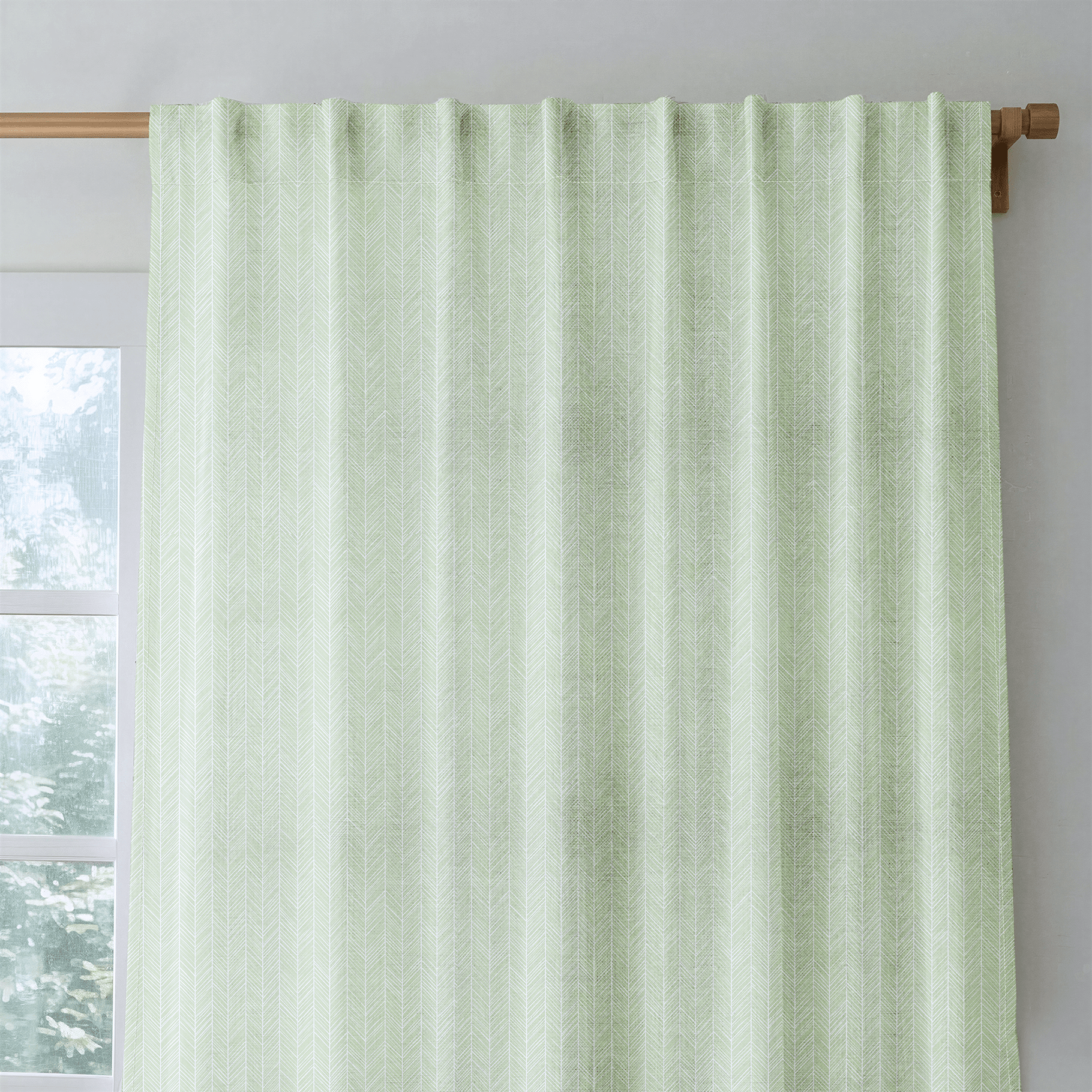 Lime Chevron - Curtain Panel - The Drapery