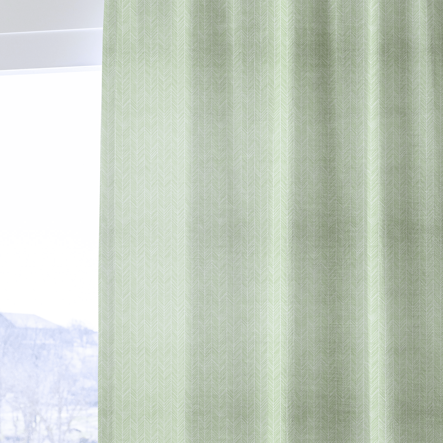 Lime Chevron - Curtain Panel - The Drapery