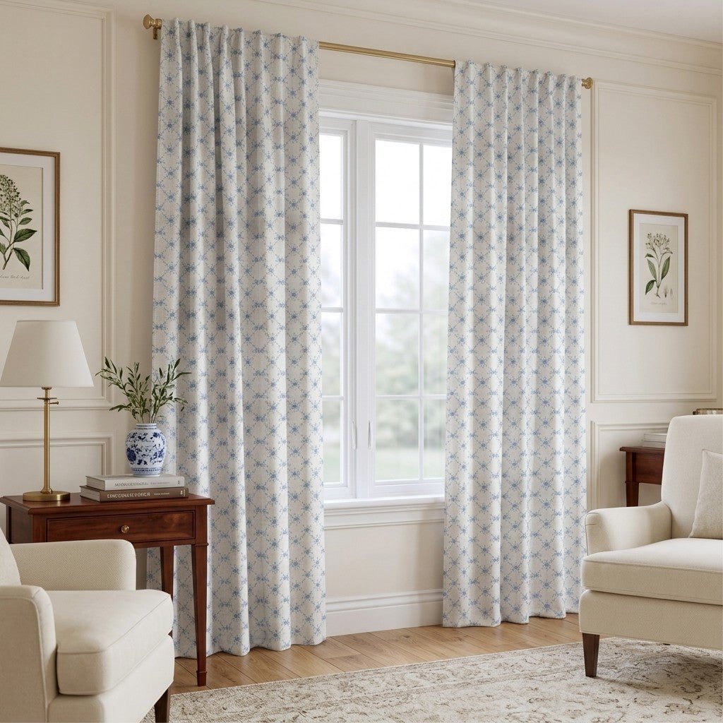 Liora Blue - Curtain Panel - The Drapery