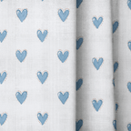Little Blue Hearts - Curtain Panel - The Drapery
