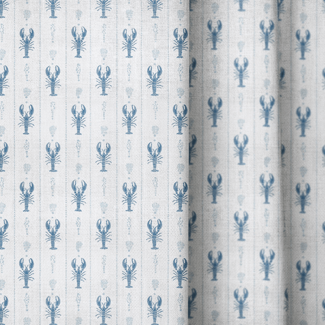 Lobster Blues - Curtain Panel - The Drapery