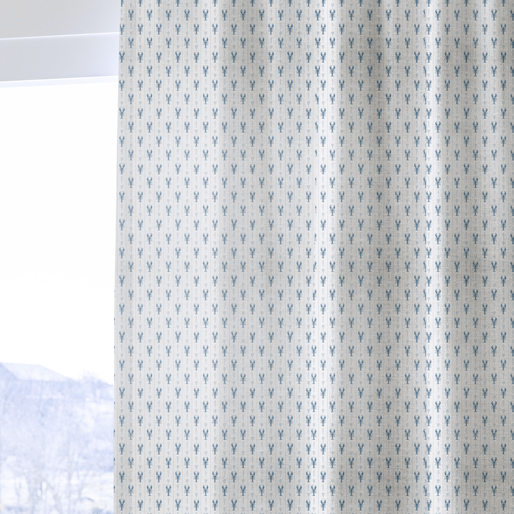 Lobster Blues - Curtain Panel - The Drapery