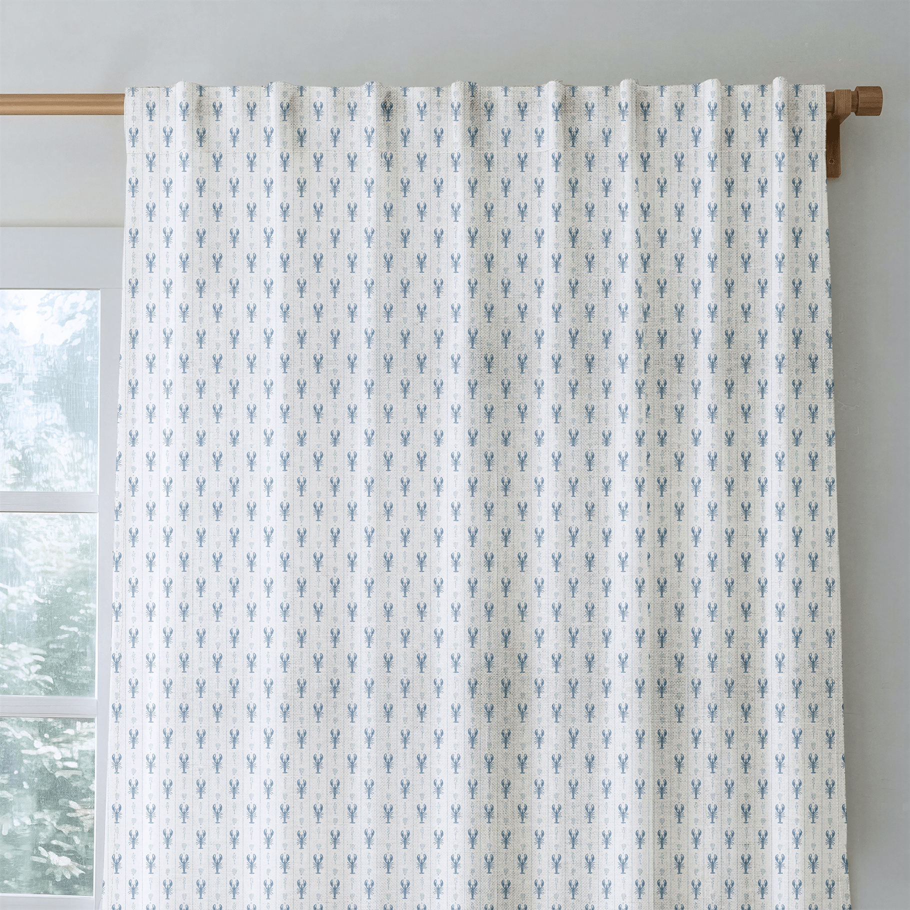 Lobster Blues - Curtain Panel - The Drapery