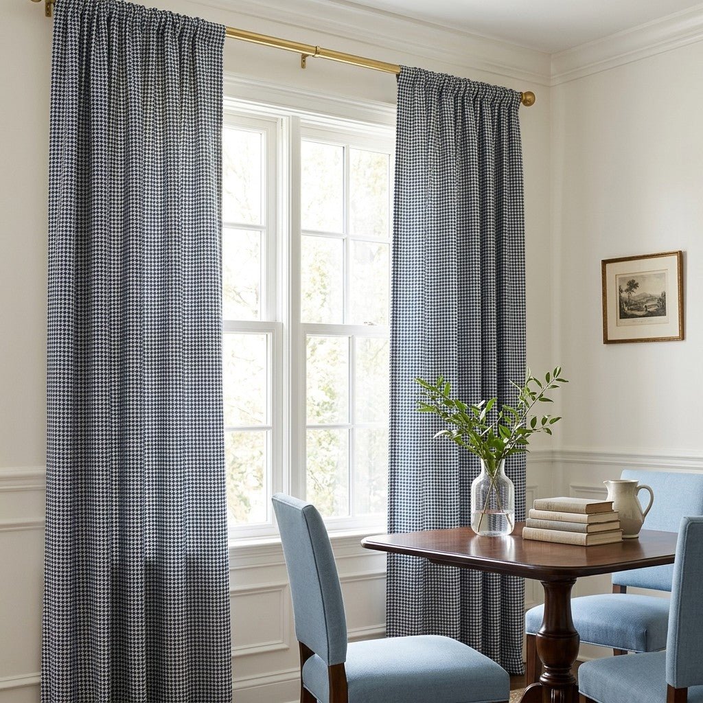 Lola Houndstooth - Curtain Panel - The Drapery