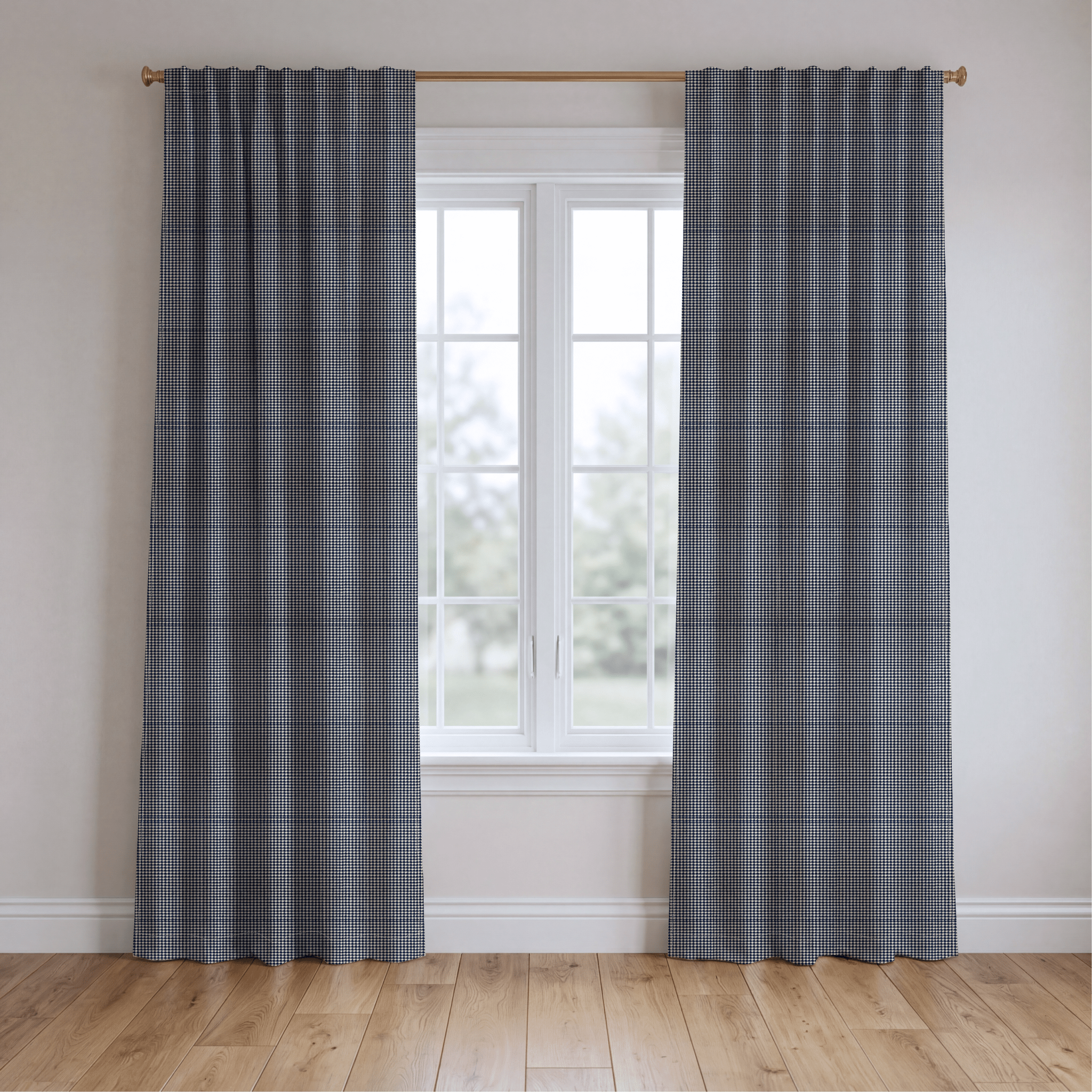 Lola Houndstooth - Curtain Panel - The Drapery
