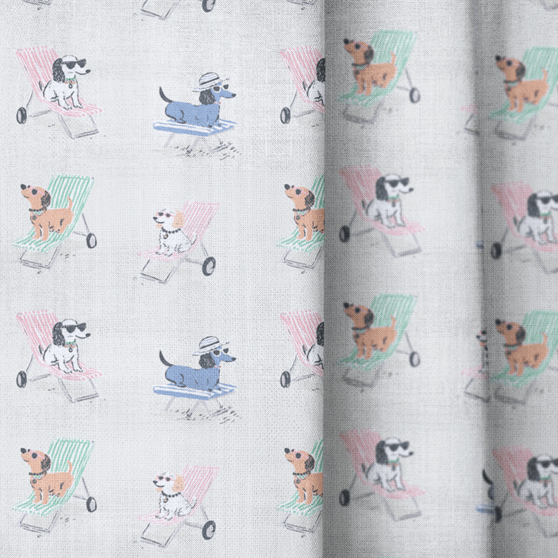 Lounger Dogs - Curtain Panel - The Drapery