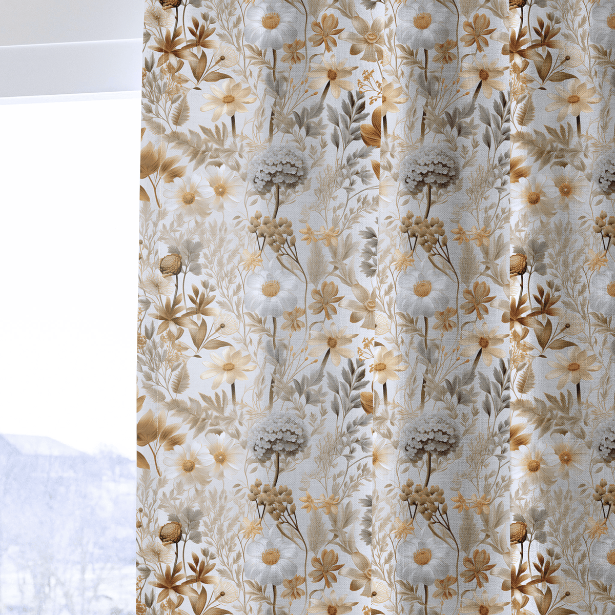 Luna Floral - Curtain Panel - The Drapery