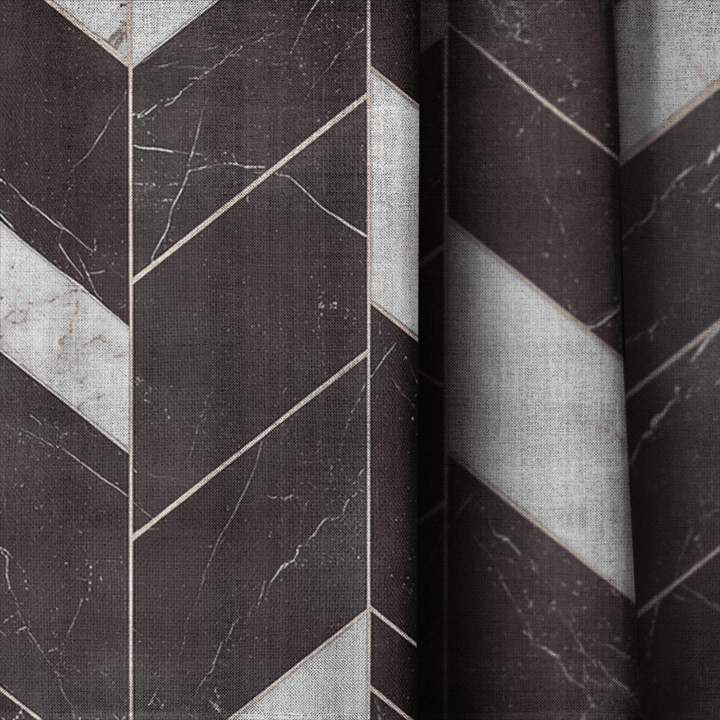 Marble Chevron - Curtain Panel - The Drapery