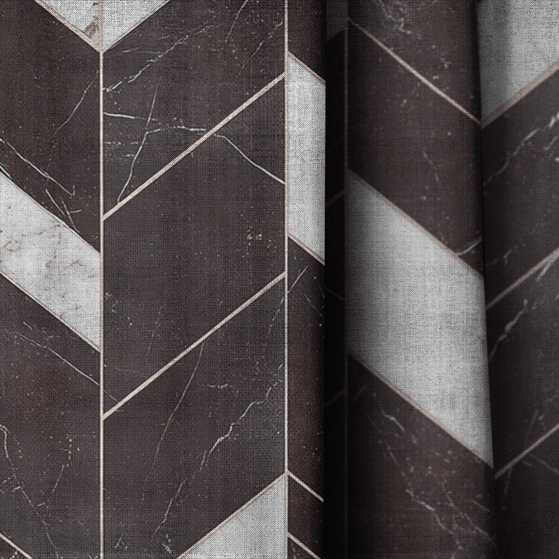 Marble Chevron - Curtain Panel - The Drapery