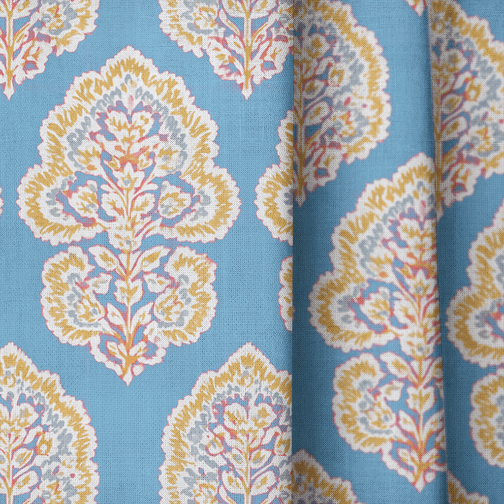 Maribel Blue - Curtain Panel - The Drapery