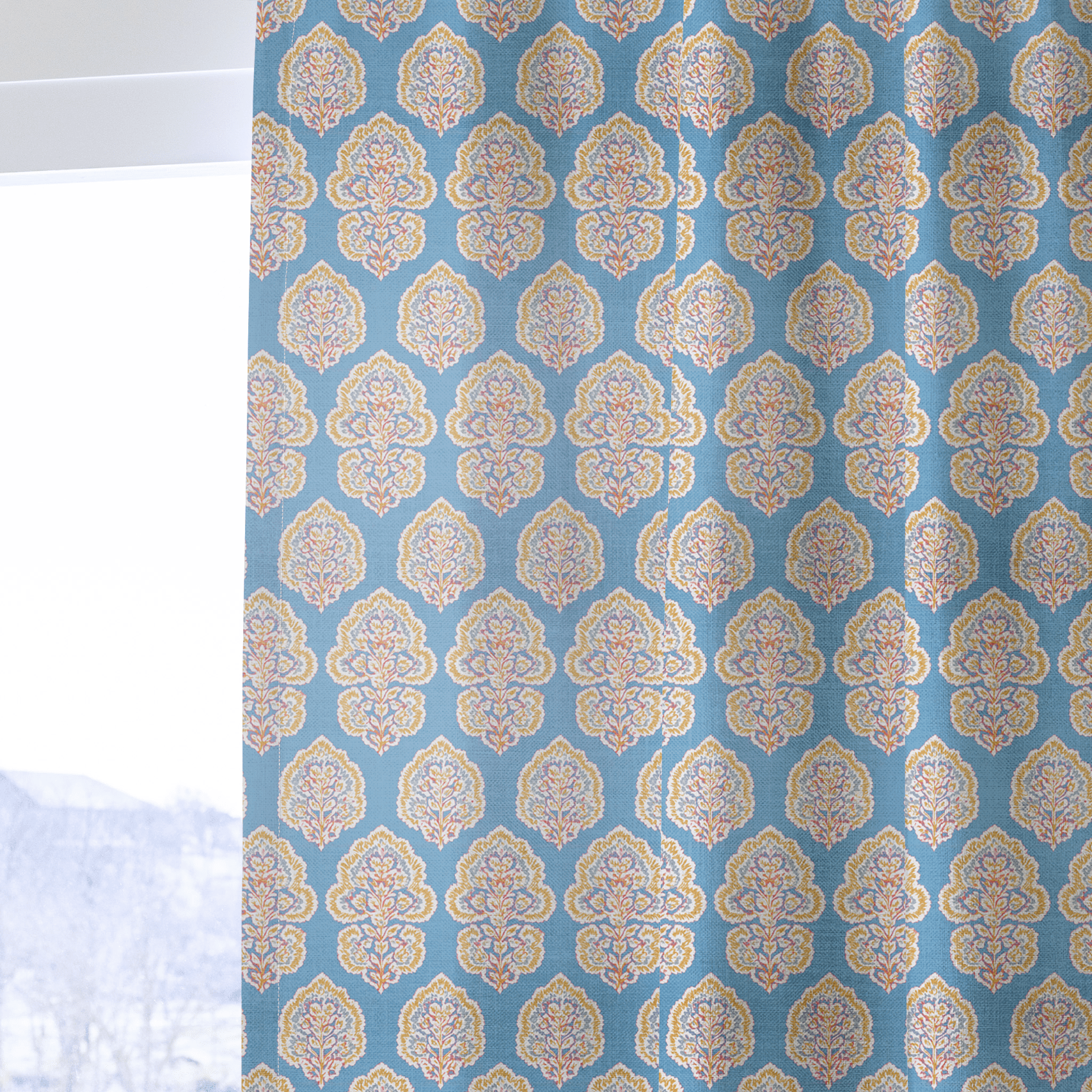 Maribel Blue - Curtain Panel - The Drapery