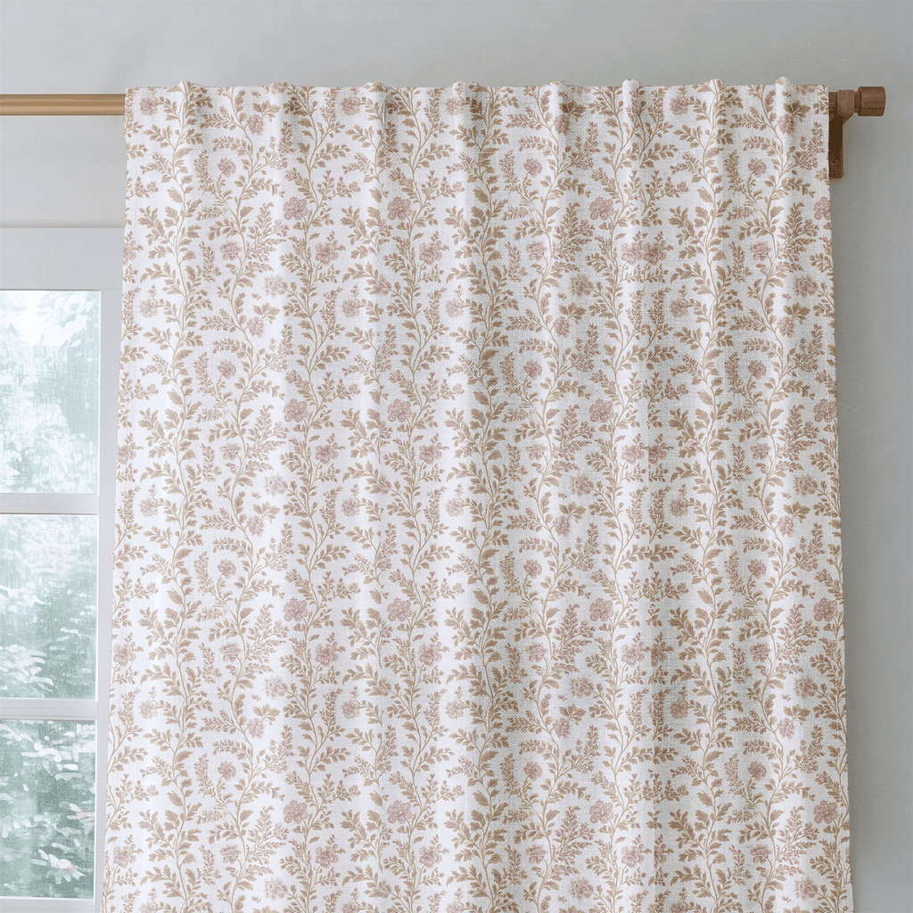 Mauve Garden Vine - Curtain Panel - The Drapery