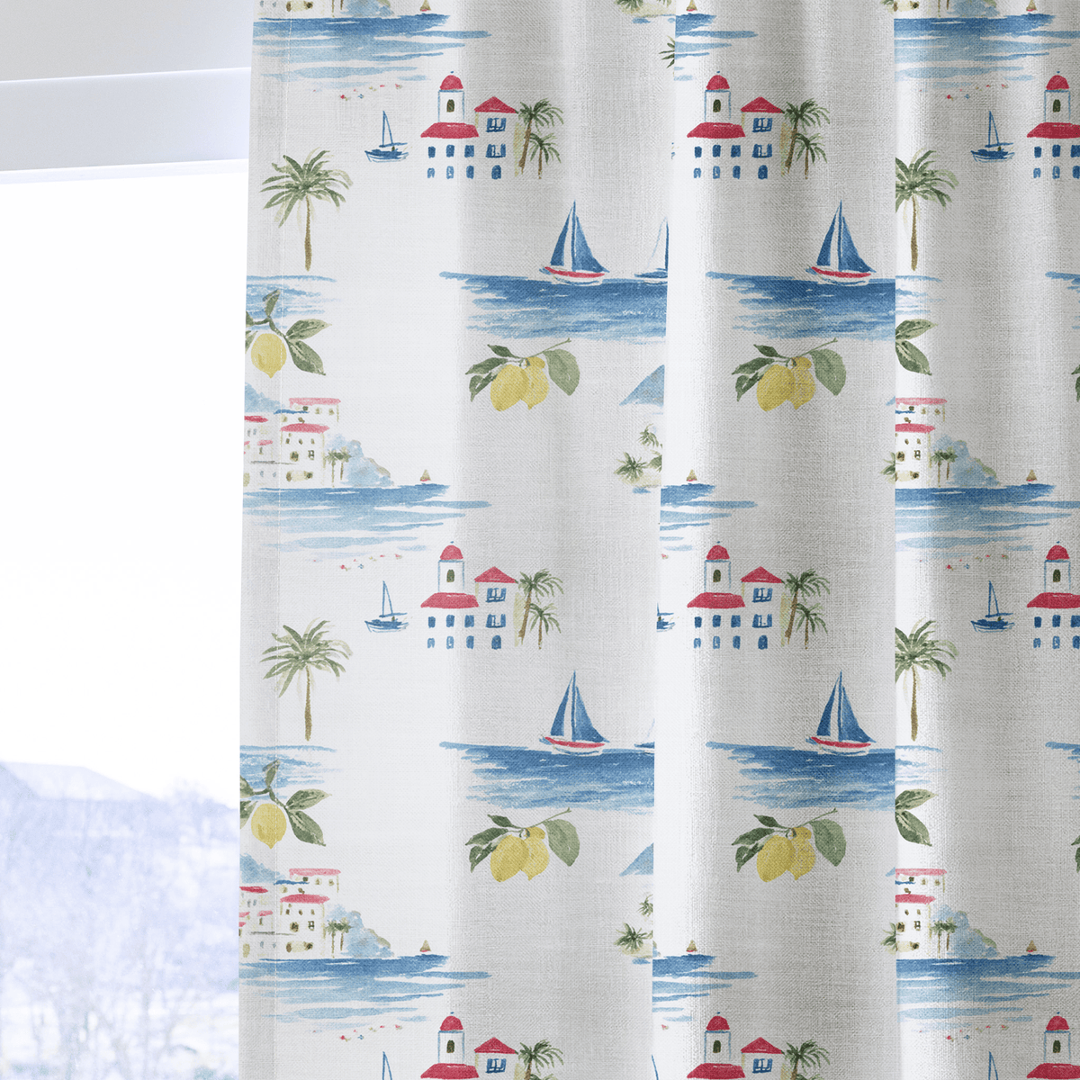 Meet You in Amalfi - Curtain Panel - The Drapery
