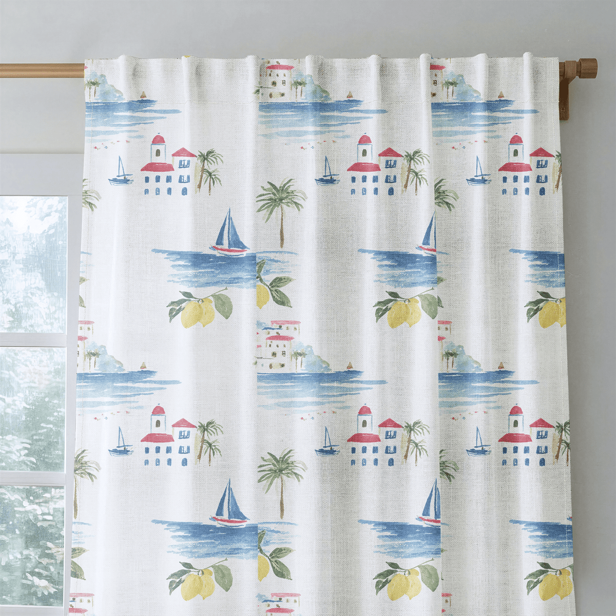 Meet You in Amalfi - Curtain Panel - The Drapery