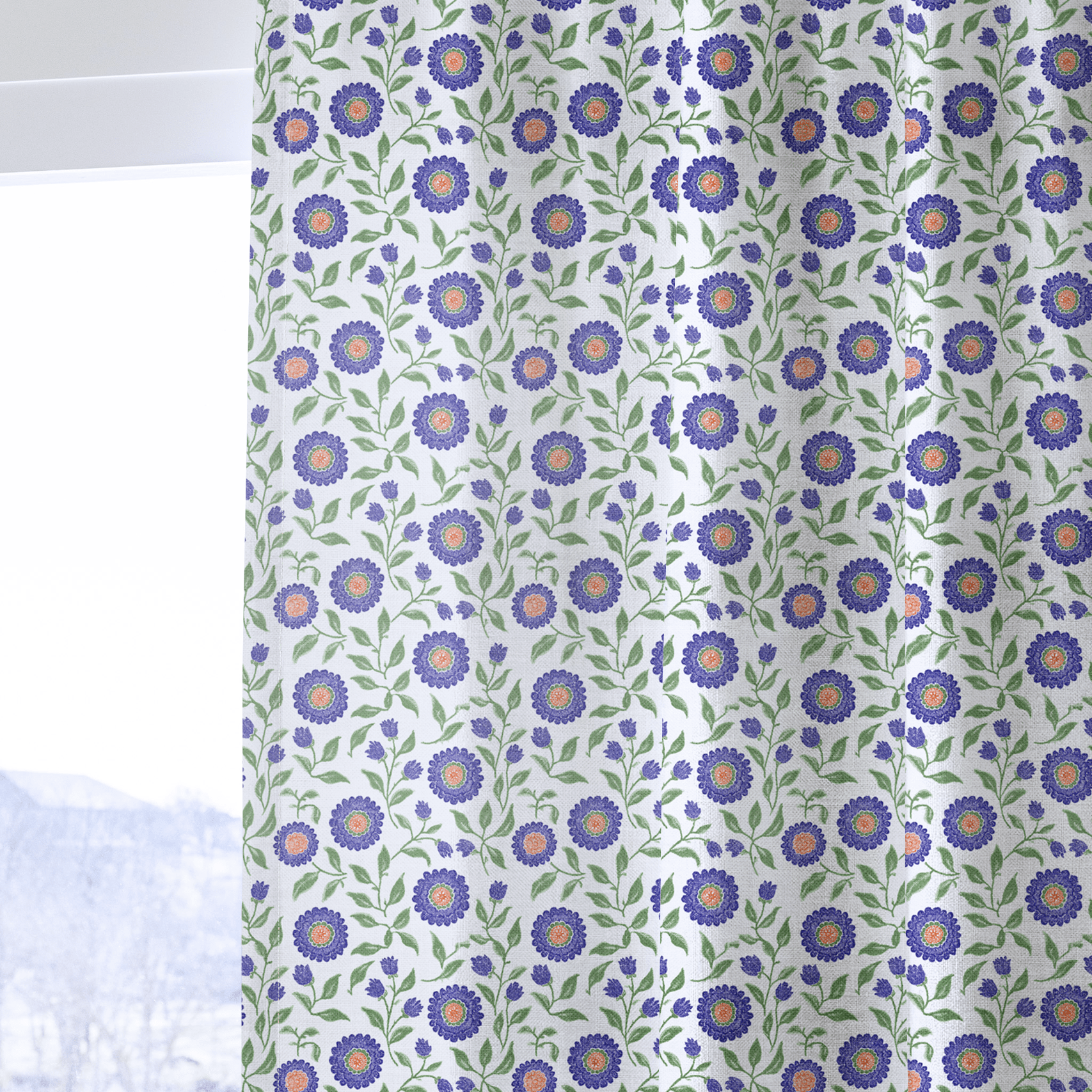 Mercer Blooms - Curtain Panel - The Drapery
