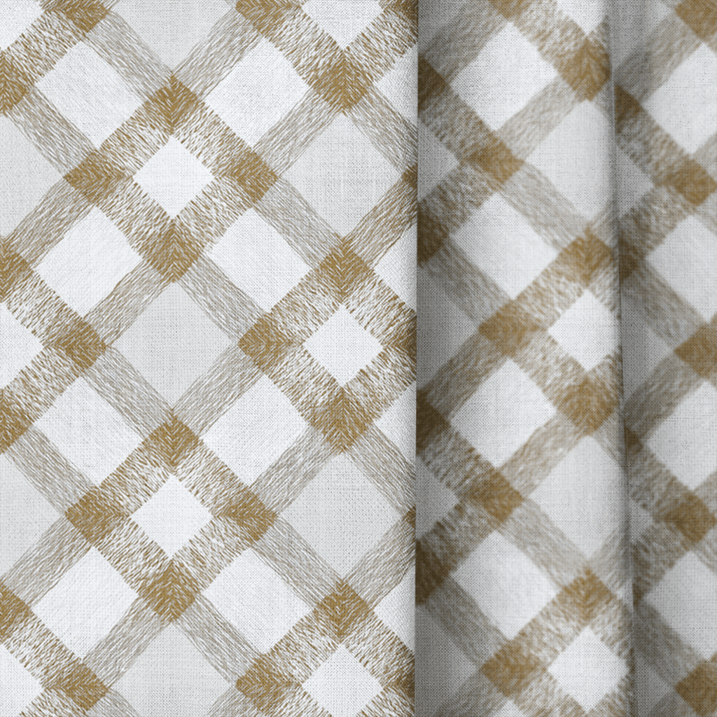 Merrick Check - Curtain Panel - The Drapery