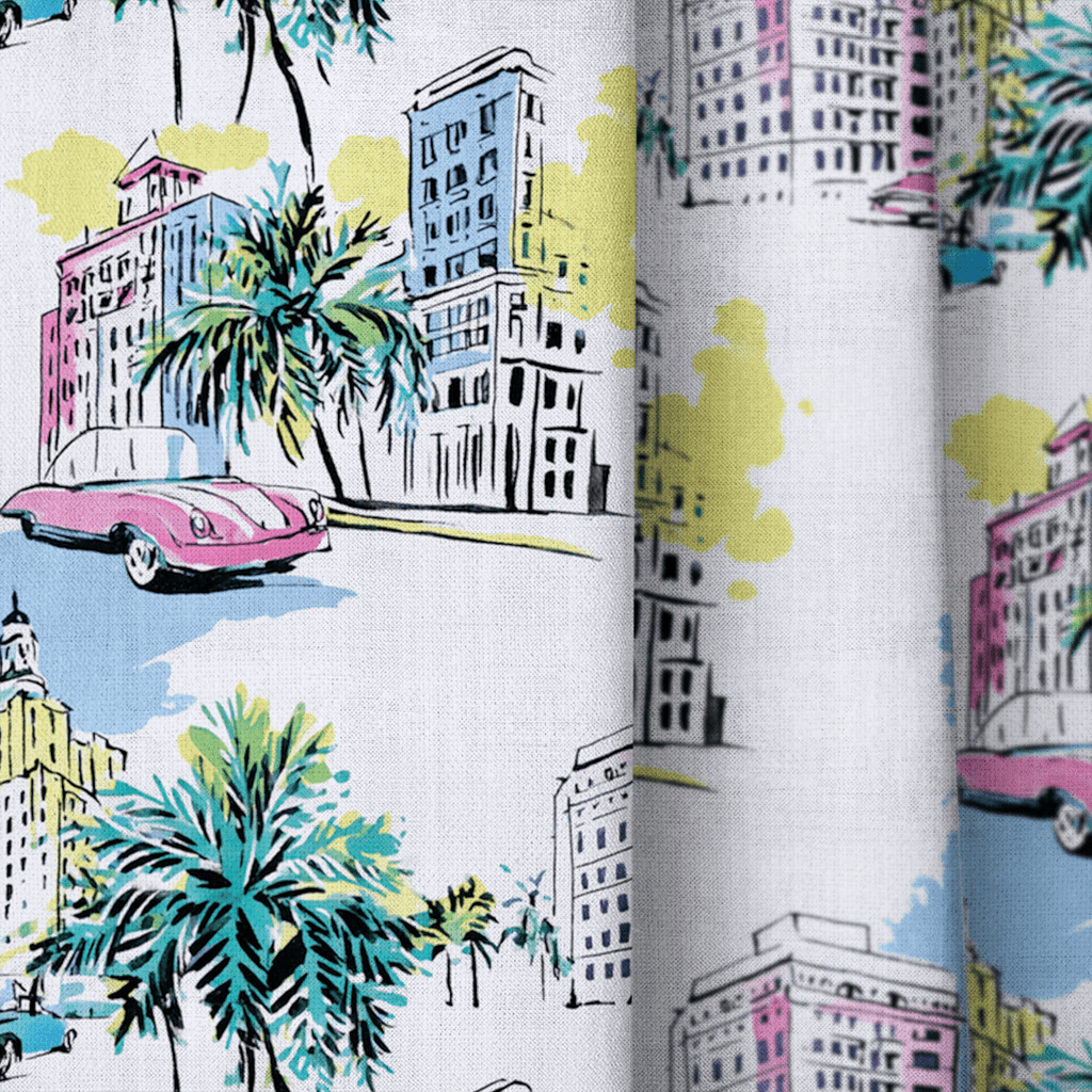 Miami Vice Versa - Curtain Panel - The Drapery