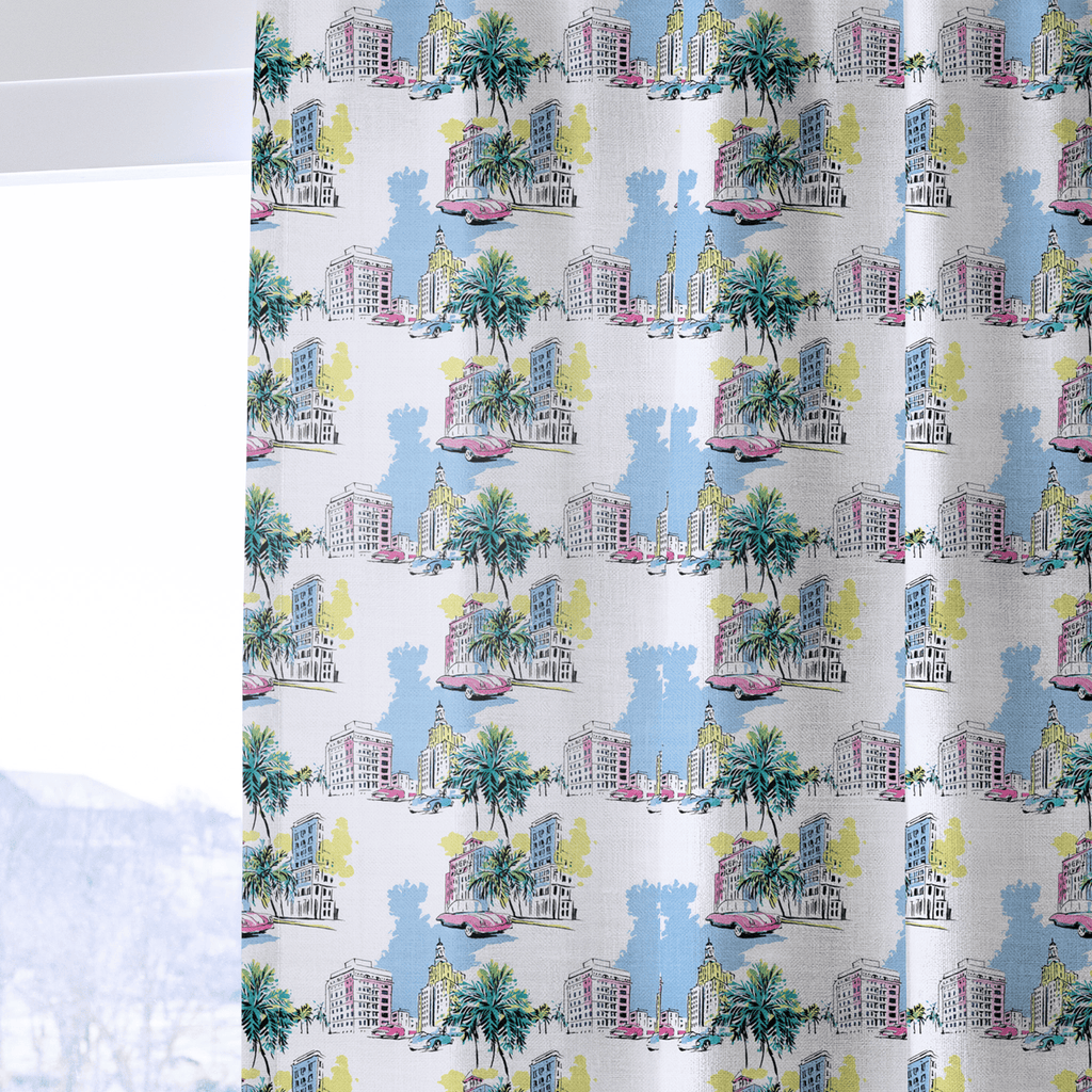 Miami Vice Versa - Curtain Panel - The Drapery