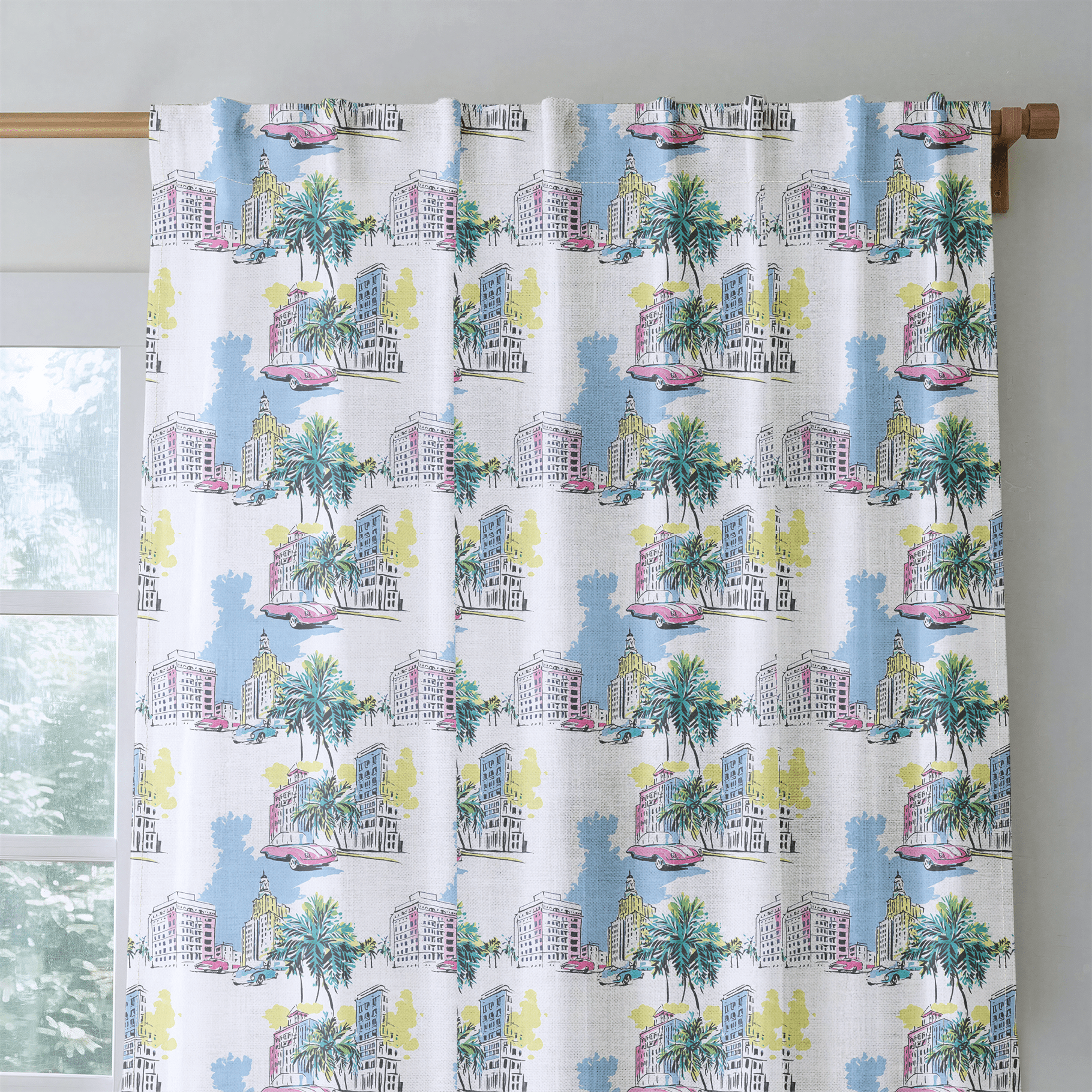 Miami Vice Versa - Curtain Panel - The Drapery