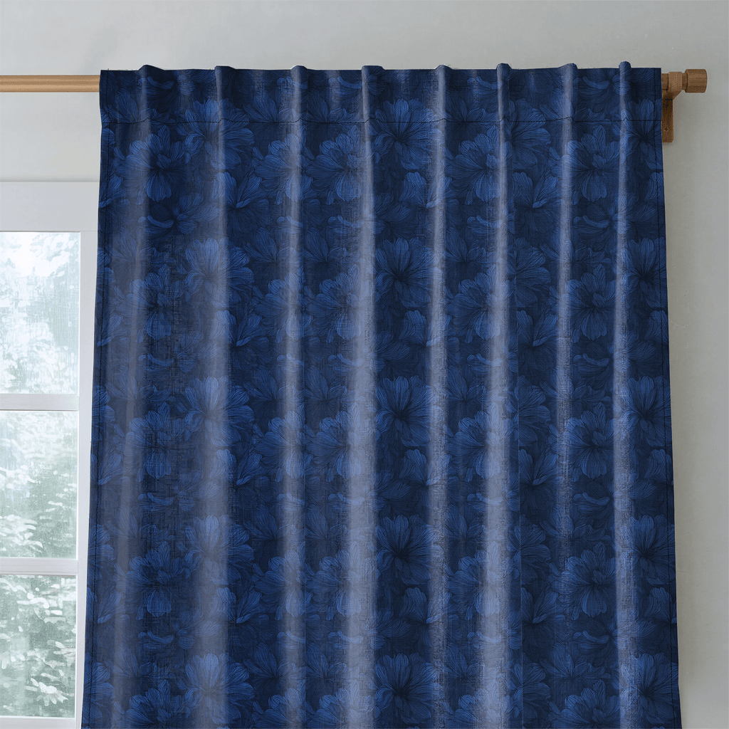 Midnight Bloom - Curtain Panel - The Drapery