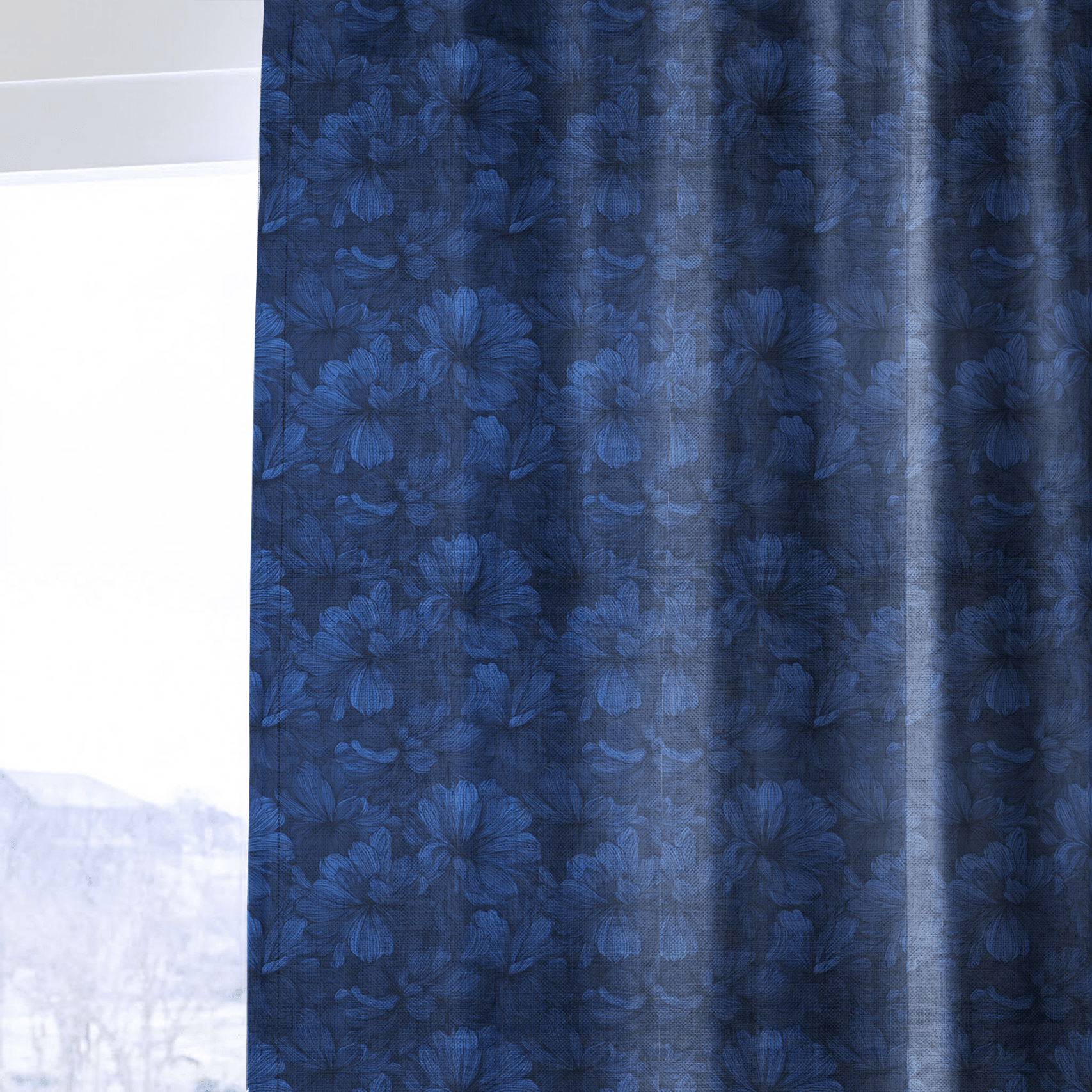 Midnight Bloom - Curtain Panel - The Drapery