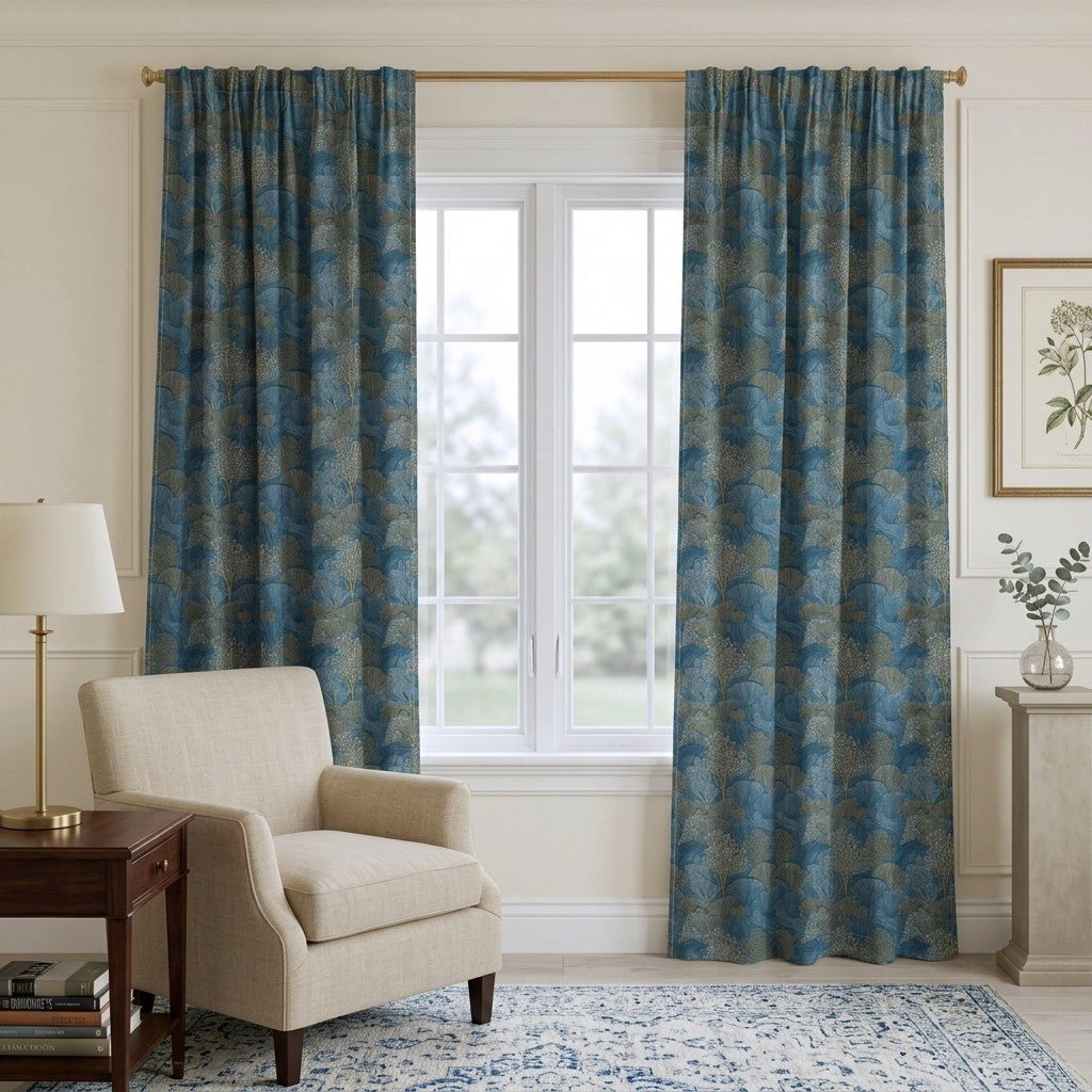 Midnight Bloom - Curtain Panel - The Drapery