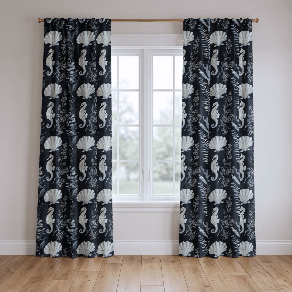 Midnight Reef - Curtain Panel - The Drapery