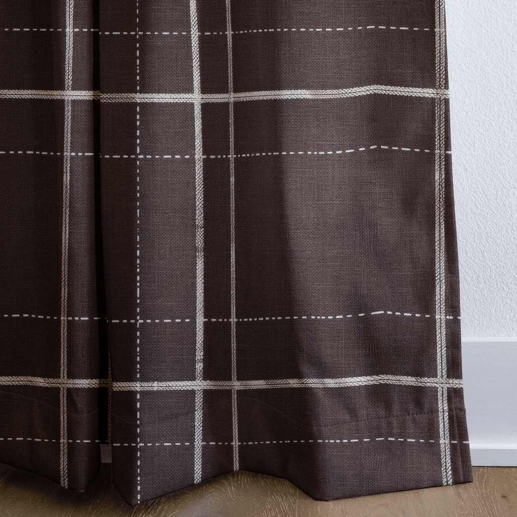 Mocha Tartan - Curtain Panel - The Drapery