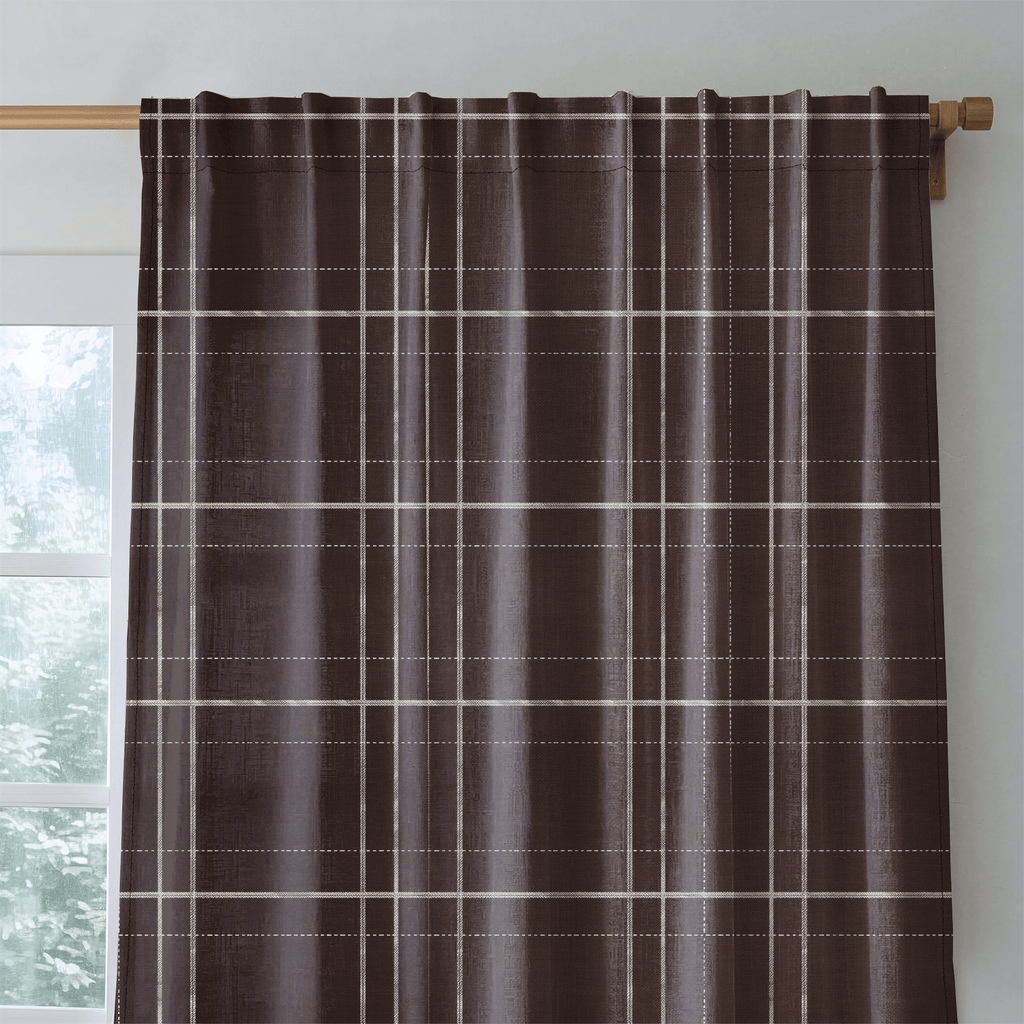 Mocha Tartan - Curtain Panel - The Drapery