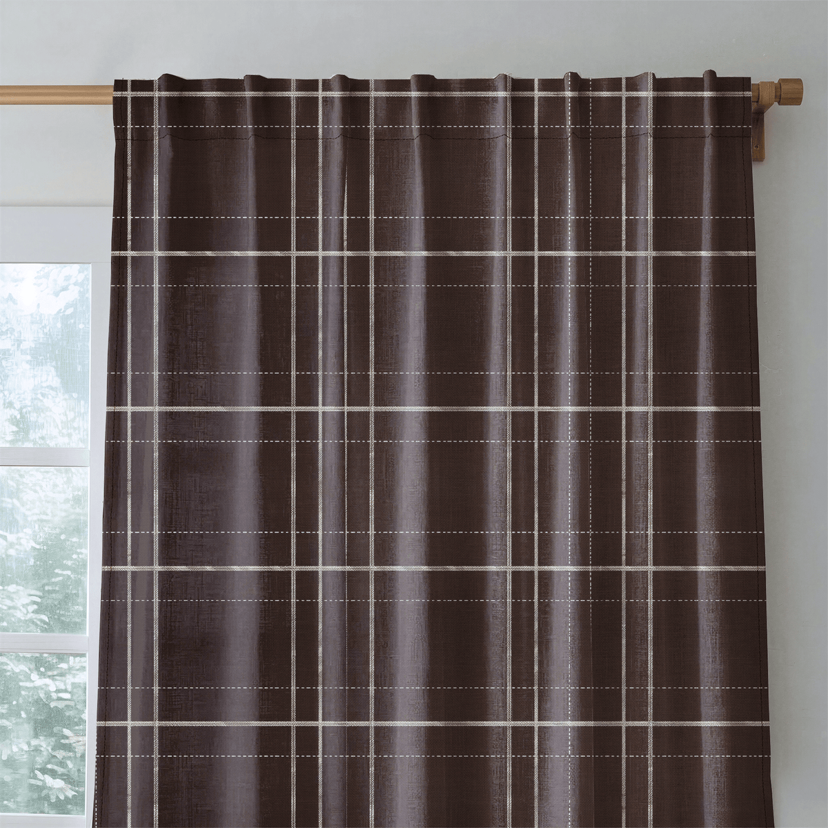 Mocha Tartan - Curtain Panel - The Drapery