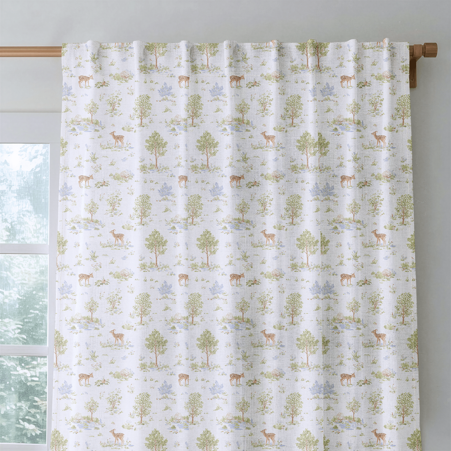 Mom & Baby Deer - Curtain Panel - The Drapery